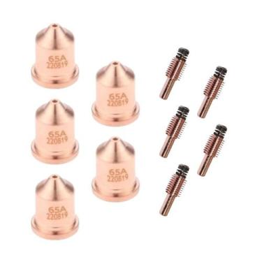Imagem de Kit 5 Bicos Corte 220819 65a + 5 Eletrodos 220842 105a Consum Plasma -