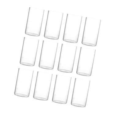 Imagem de IEUDNS Vasos de vidro cilíndricos, vasos decorativos para flores, porta-velas, decorações de casamento, acessórios florais, recipientes para plantas para, 12 Peças