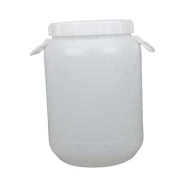Imagem de Fenteer Balde de PP, recipiente resistente e portátil para armazenamento de alimentos, organizador, balde de água para farinha, lavanderia, arroz, café, 25 L Round L Caliber