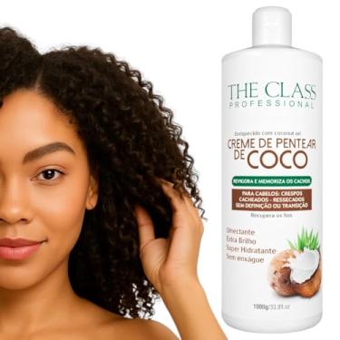 Imagem de Creme de Pentear de Coco, 1000g, para Cabelos Crespos e Cacheados, Hidratante sem Enxágue THE CLASS PROFESSIONAL