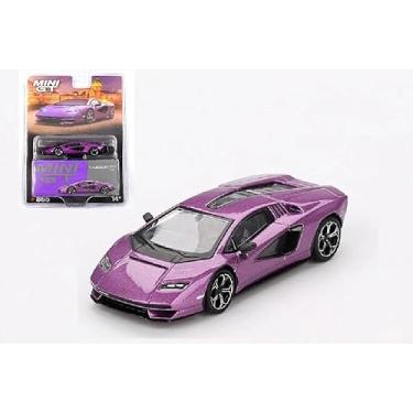 Imagem de Diecast Model Car Compatible with Mini GT 1:64 Lamborghini Countach LPI 800-4 Viola 30th Limited Edition MGT00865