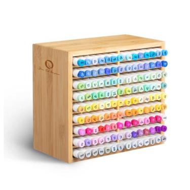 Imagem de Marker Organizer Ohuhu Bamboo Wooden Desktop Storage 126
