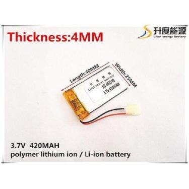 Imagem de Bateria 3,7v 420mah  4mm X 25mm X 40mm Rastreador - - bgb