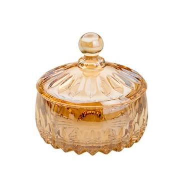 Imagem de WOLFF - Potiche Decorativo de Cristal Louise Âmbar Metalizado 14cm x 14cm