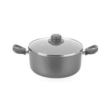 Imagem de Caçarola Multiflon Gourmet em Alumínio com Revestimento Antiaderente 7 Camadas, Tampa de Vidro com Saída de Vapor e Alças em Baquelite Grafite - 16 cm