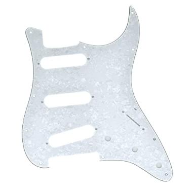 Imagem de Dopro White Pearl 11 Hole Strat Style Guitarra Pickguard Bridge invertida para Fender Jimi Hendrix Stratocaster