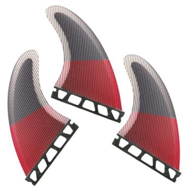 Imagem de Rokia R Future Surfboard Fins | Barbatana de prancha de surfe reforçada com fibra de vidro de alto desempenho | Conjunto de 3 peças G5 para prancha de softboard hardboard Giliboard Surfing Longboard