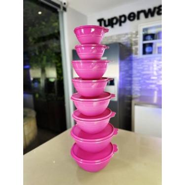 Imagem de Kit conjunto com 8 tigelas maravilhosas na cor rosa - Bea - Tupperware