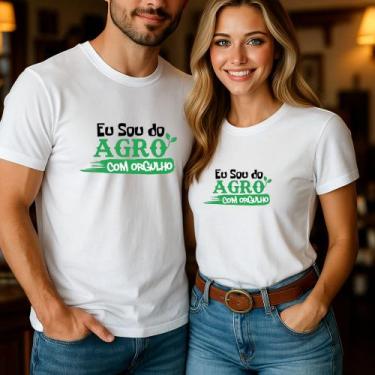Imagem de Camiseta Blusa Unissex Casal Country Estampa Agro com Orgulho Modinha 