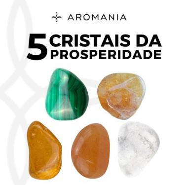 Imagem de Cristais da Prosperidade Kit 05 Unidades Citrino, Malaquita, Ágata de 