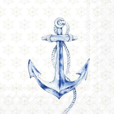 Imagem de Guardanapo para Decoupage Ihr 33x33 Ancora C/ 20 Unidade - GUARDANAPO 