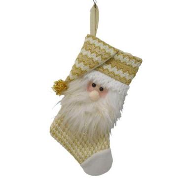 Imagem de Meia Papai Noel Petesburgo 18x1,5x32cm Unico/unico - Niazitex, OURO