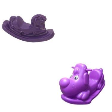 Imagem de Gangorra em forma de cavalo e gangorra de cachorrinho  Espaços recreat