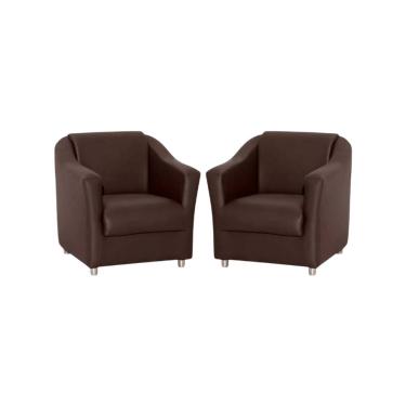 Imagem de Kit 2 Poltronas Bia Decorativa Reforçada Recepção Clinica Salão Sala De Estar Courino