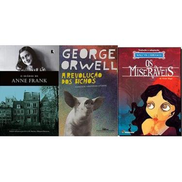 Imagem de KIT 3 LIVROS DIARIO DE ANNE FRANK + A revolução dos bichos + Os Miserá