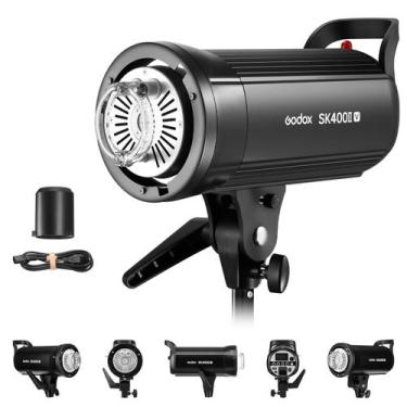 Imagem de Flash estroboscópico de estúdio Godox SK400II-V 400Ws com LED 10W