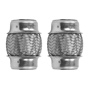 Imagem de RP Remarkable Power Power, Tubo Flexível De Entrada Escape Com 2" (2 Polegadas), X 4" Polegadas 4 Silenciador Universal Aço Inoxidável Trança Dupla E Reforço, Substituição Rk7505