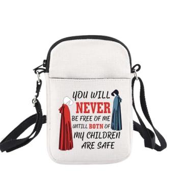 Imagem de Bolsa tiracolo feminista feminista You Will Never Be Free Of Me Untill Botn Of My Children Are Safe Bolsa de presentes de direitos femininos
