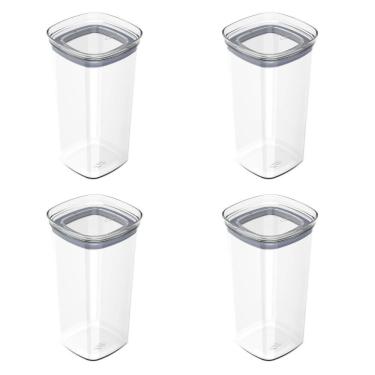 Imagem de Conjunto De Potes Herméticos 1,5 L 4 Peças Block Modular Transparente Ou