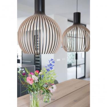 Imagem de Luminária Teto Tipo Pendente Em Mdf - Completa Cor: Preta