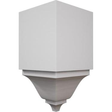 Imagem de 6 cm L x 6 cm P x 14 cm A Americraft Cor Sólida Grau Madeira Dentro Coroa Moldagem Bloco para Perfis de até 7 cm A x 6 cm, Pinho Primado