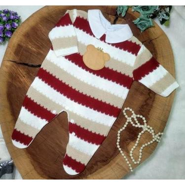 Imagem de Macacão Tricô Bebe urso - locomotiva, Vermelho, rn