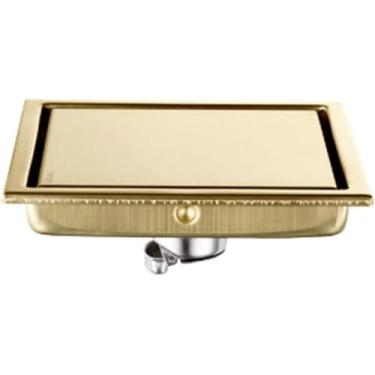 Imagem de Ralo De Piso De Chuveiro Linear, Ralo De Chuveiro Retangular Quadrado Invisível De Aço Inoxidável 304 Com Grade De Inserção De Azulejo Tampa Removíve, Mid Drain, 30x11cm(11.8x4.3'')