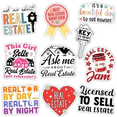 Imagem de MAIANEY | Adesivos imobiliários, pacote de corretor de imóveis, 10 peças, 7,6 x 7,6 cm, adesivos engraçados de agente imobiliário, adesivo de vinil à prova d'água para presentes de corretores de