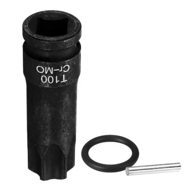 Imagem de HARFINGTON Soquete Torx de 1/5.1 cm T100 Impact 6 Point Star Bit Sockets CR-MO Aço com Contrapino e O-ring para Furadeira Elétrica, Adaptador de Oficina de Garagem