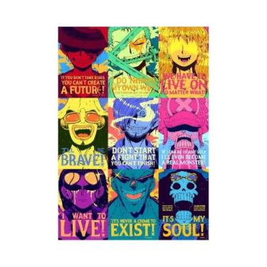 Imagem de One Piece Anime Chapéu De Palha Piratas Poster Nórdico Moderno Decoraç