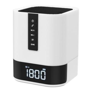 Imagem de Subwoofer sem fio Bluetooth, luz noturna colorida, despertador LED de cabeceira