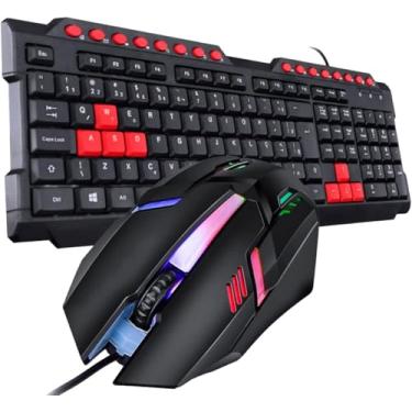Imagem de Kit Gamer Teclado Multimídia e Mouse 1600 DPI LED 7 Cores – Teclado Macio e Mouse Preciso - Forte Sul