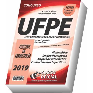 Imagem de Apostila Ufpe 2019 - Assistente Em Administração