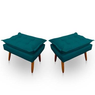 Imagem de Kit 2 Puff Opala Retangular para Sala e Quarto Suede - LH Decor - Los 