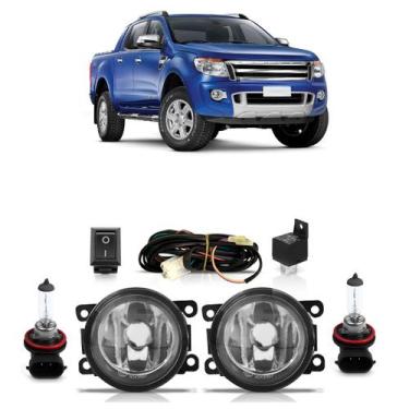 Imagem de Kit Par Farol Milha Auxiliar Par Lâmpada Halógena Ranger 2013 2014 201
