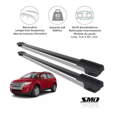 Imagem de Travessa Rack Teto Aluminio Larga Preto Ford Edge 09 A 14 - SMD