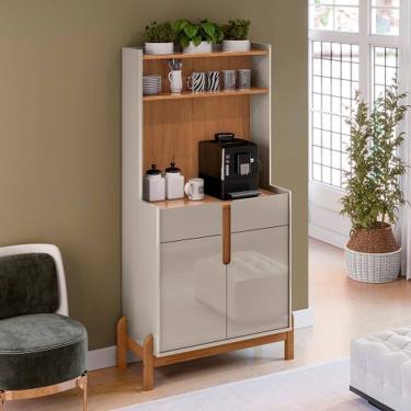 Imagem de Aparador Cantinho Café Lizz Off White/Cedro - Casa D Móveis