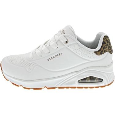 Imagem de Skechers Uno feminino - Jungle Nite, Branco/leopardo, 5.5 Wide