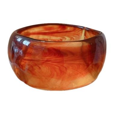 Imagem de Kicomvi Pulseira quadrada redonda de resina acrílica colorida larga irregular geométrica pulseira grossa placa de acetato de tartaruga para mulheres, elastic, Resina, Sem Pedra Preciosa