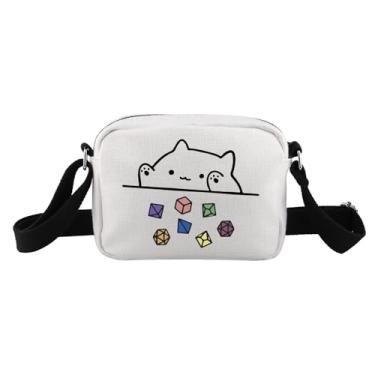 Imagem de TSOTMO Bolsa tiracolo Cat Throwing Dice DnD Dungeon Master Bag of Holding Zipper Pouch Gamer Dice, Wt-dragons Card Hb