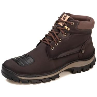 Imagem de Coturno Masculino com Cadarço Bota Confortável Resistente Estilo e Motoqueiro Aventura Casual (Marrom, BR, Adulto, Numérico, 41)
