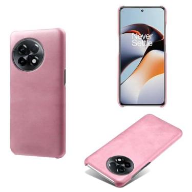 Imagem de Capa para Oneplus Ace 2,Proteção contra quedas,Casca de volta de cor sólida simples,Design de couro de imitação de plástico-Pink