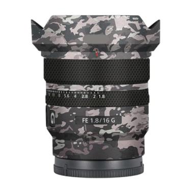 Imagem de Adesivo de lente de câmera antiarranhões para Sony FE 16 mm F1.8 G Capa protetora de película protetora 16 F 1,8 (Camuflagem de campo)