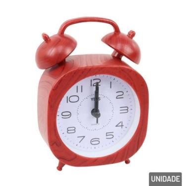 Imagem de Relógio Analógico de Mesa 13cm com Despertador - Tudo em Caixa