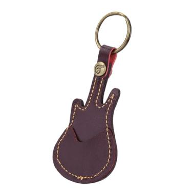 Imagem de Porta-chaves de Picareta de Guitarra, Porta-chaves Portátil de Couro para Picareta de Guitarra, Acessórios de Armazenamento Com 5 Palhetas para Guitarristas (Marrom)