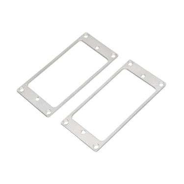 Imagem de YIJU 2x Captadores Humbucker Anel Captadores de Guitarra Quadro Anel Ponte Braço Acessórios de Capa Captador Quadro Montagem com Parafusos, Prata