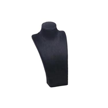 Imagem de Colaxi Suporte para exibição de busto de colar, suporte para manequim de colar, decoração, elegante, prateleira de armazenamento, presente feminino, couro, Preto, 10.5 Cm X 6.5 Cm X