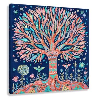 Imagem de Árvore da Vida Arte de Parede Impressão em Tela Natureza Vitalidade Harmonia Decoração Fotos Pintura para Sala de Estar Quarto 30x30cmx1