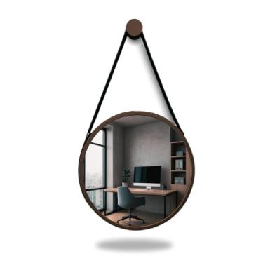 Imagem de ESPELHO ADNET REDONDO PREMIUM 60CM MARROM C/ALÇA PRETA