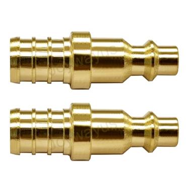 Imagem de Joywayus Pacote com 2 conectores PEX para plugue de ar de latão 1/5.1 cm estilo M adaptador de conexão rápida para compressor de ar de encaixe industrial